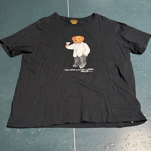 Polo by Ralph Lauren Black T-Shirt with Bear Design